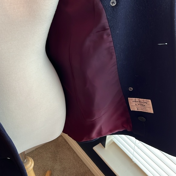 GUC Preston & York Double Breasted Wool Navy Pea Coat - Picture 4 of 8